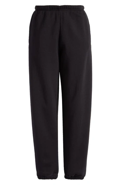 Skims Revised Classic Cotton Blend Fleece Sweatpants In Onyx