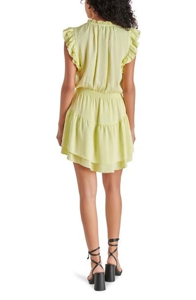 Steve Madden Prairie Dreams Flutter Sleeve Minidress In Key Lime