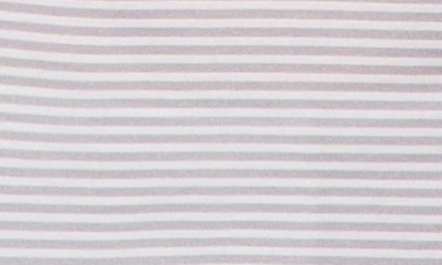 Petite Plume Kids' Stripe Fitted Two-piece Pima Cotton Short Pajamas In Grey