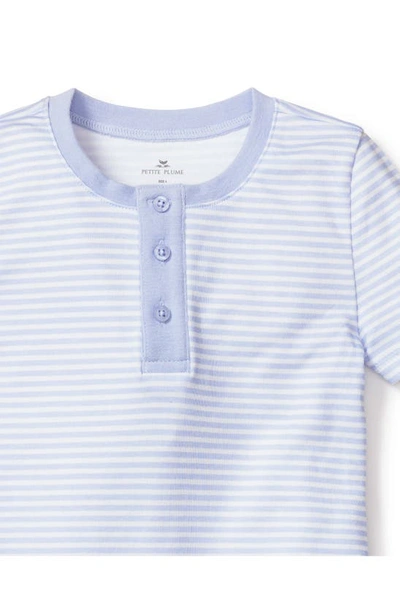 Petite Plume Boys' Pima Cotton Striped Short Set - Little Kid, Big Kid In Blue