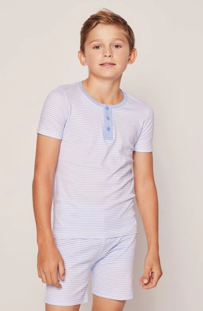 Petite Plume Boys' Pima Cotton Striped Short Set - Little Kid, Big Kid In Blue