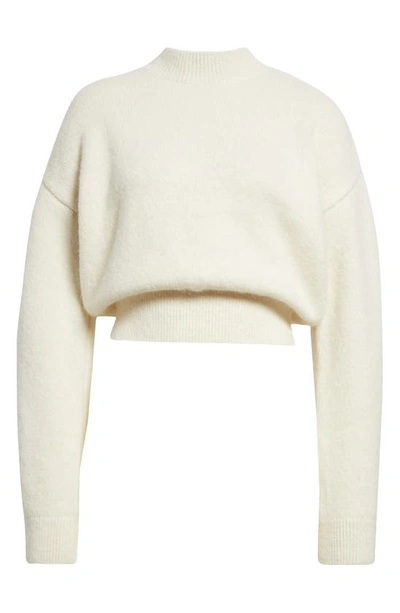 Shop Jacquemus La Maille Logo Jacquard Alpaca & Merino Wool Blend Sweater In Light Beige