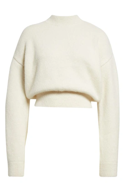 Jacquemus La Maille Logo Jacquard Alpaca & Merino Wool Blend Sweater In Light Beige