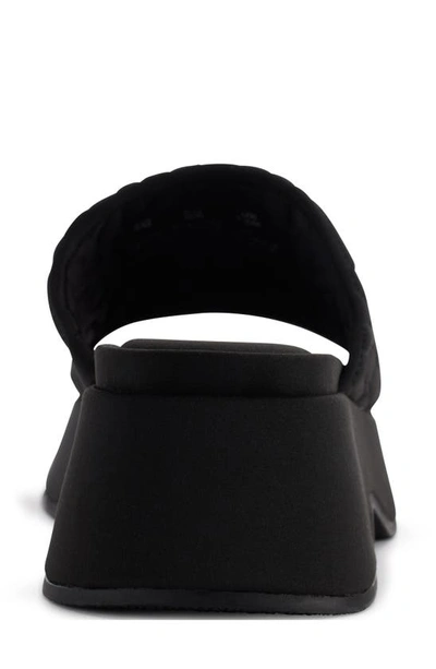 Shop Dkny Logo Quilt Platform Sandal In Black
