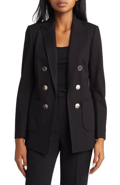 Shop Anne Klein Faux Double Breasted Jacket In Anne Black