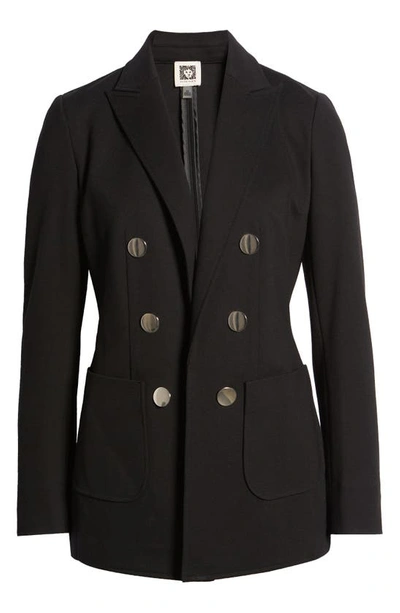 Shop Anne Klein Faux Double Breasted Jacket In Anne Black