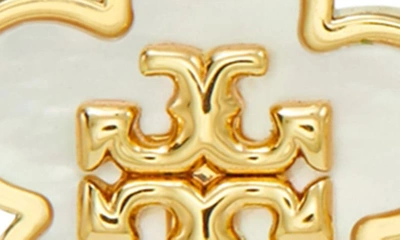 Shop Tory Burch Flower Stud Earrings In Tory Gold / Mother Of Pearl