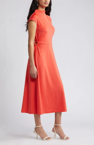 Shop Open Edit Ring Detail A-line Midi Dress In Red Cayenne