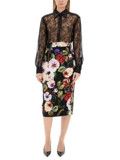 Shop Dolce & Gabbana "rose Garden" Skirt In Multicolour