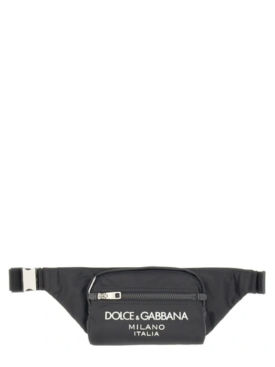 Shop Dolce & Gabbana Small Fabric Pouch In Black