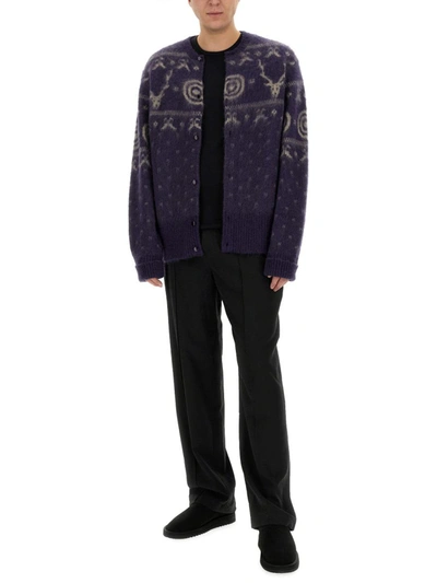 Shop South2 West8 Mohair Blend Cardigan In Purple