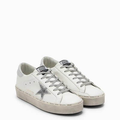 Shop Golden Goose Deluxe Brand White/silver Hi Star Sneakers
