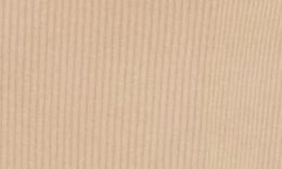 Go Couture Off The Shoulder Long Sleeve Dress In Camel Rib