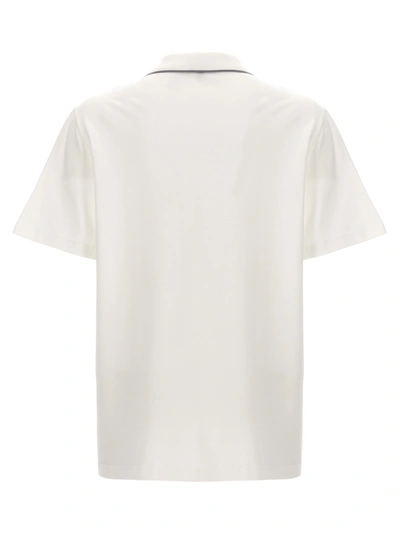 Shop Brioni Logo Embroidery  Shirt Polo White