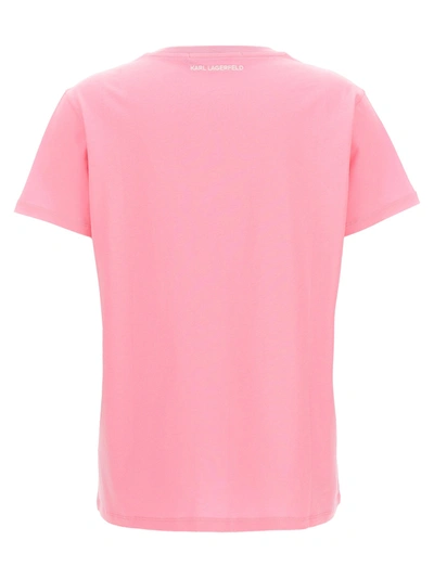Shop Karl Lagerfeld Logo T-shirt Pink