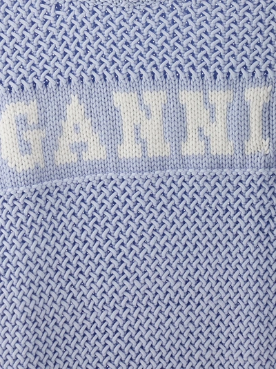 Shop Ganni Logo Vest Gilet Light Blue