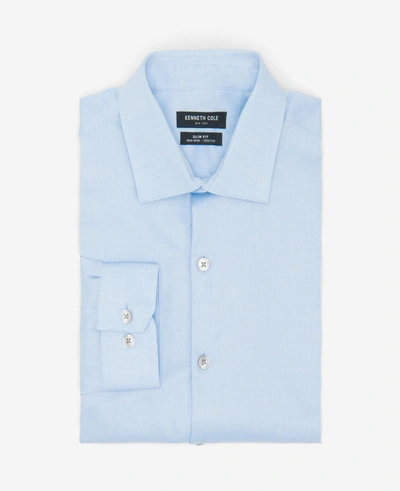 Shop Kenneth Cole Slim-fit Button-down Stretch Dress Shirt With Tek Fit In Light Blue