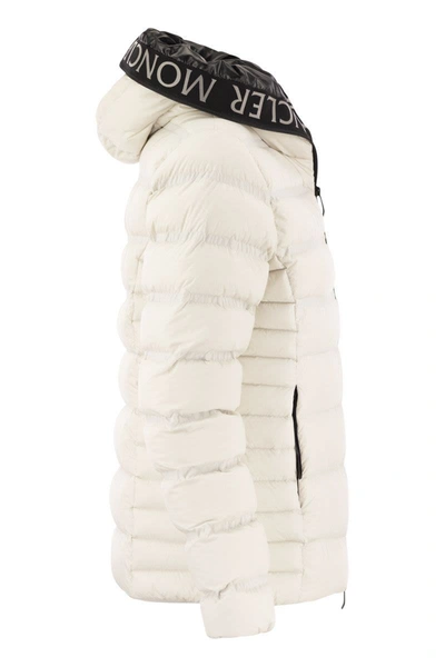 Shop Moncler Alete - Short Down Jacket With Hood In Ice