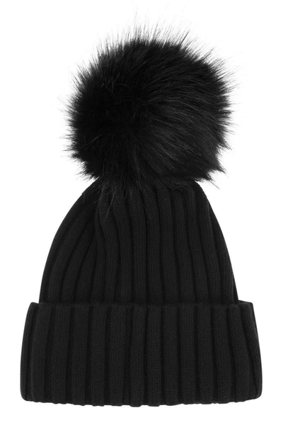Shop Moncler Hat With Pom-pom In Black