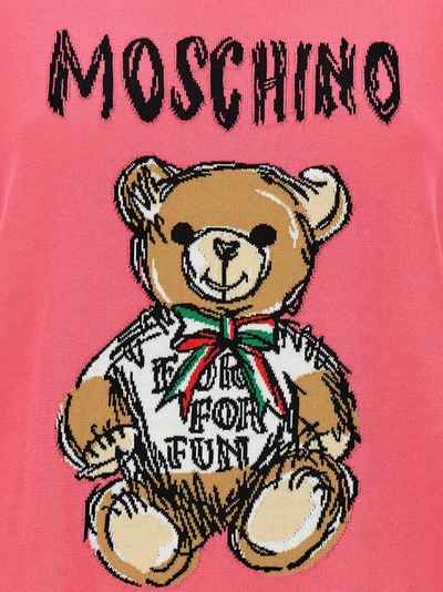 Shop Moschino Teddy Bear Sweater, Cardigans Fuchsia