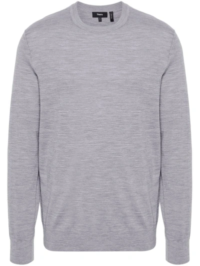 Shop Theory Sweaters In Cool Heather Grey
