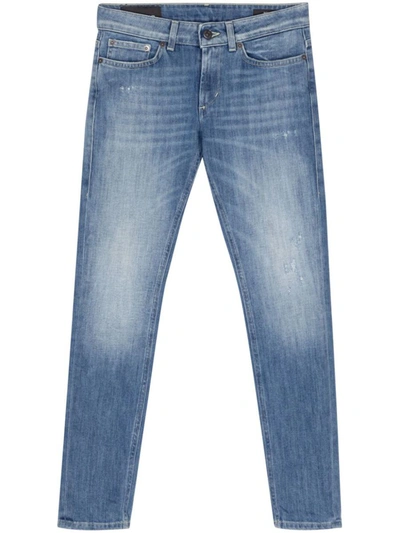 Shop Dondup Aged Effect Jeans In Blue