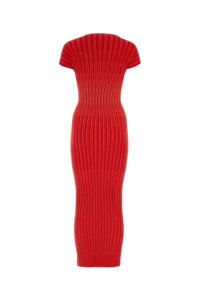 Shop Balmain Woman Red Stretch Viscose Blend Dress