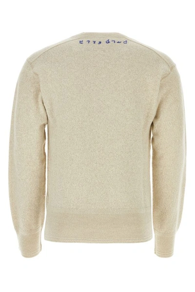 Shop Burberry Man Melange Sand Wool Sweater In Brown