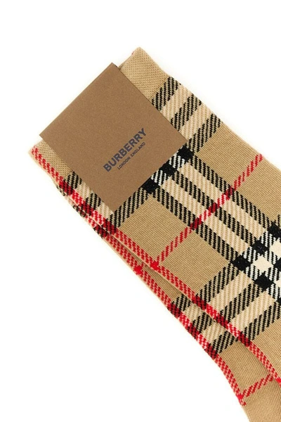 Shop Burberry Unisex Embroidered Stretch Nylon Blend Socks In Multicolor