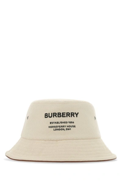 Shop Burberry Woman Sand Cotton Hat In Brown