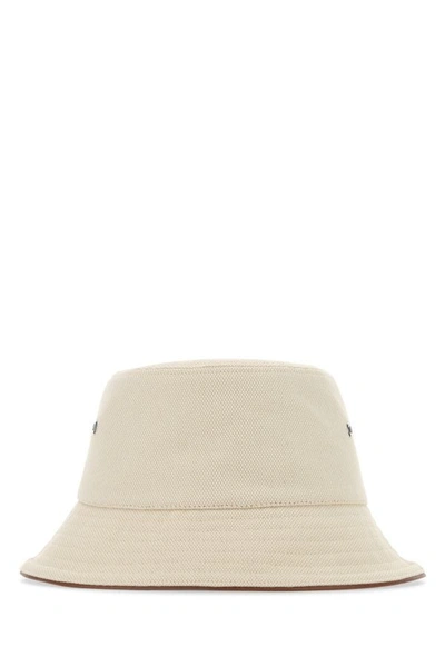 Shop Burberry Woman Sand Cotton Hat In Brown