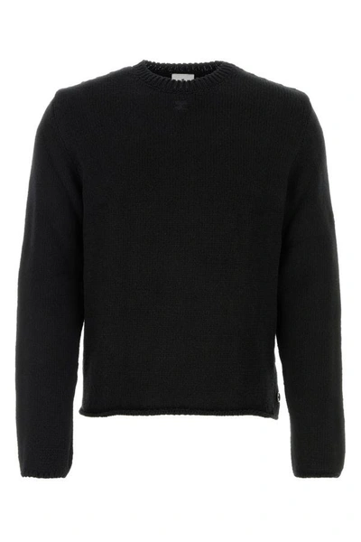 Shop Courrèges Courreges Man Black Cotton Blend Sweater