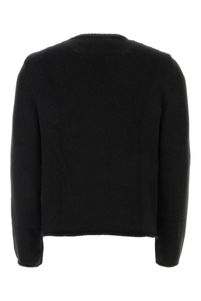 Shop Courrèges Courreges Man Black Cotton Blend Sweater