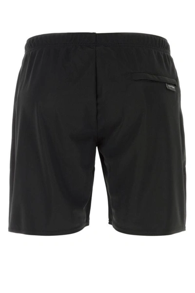 Shop Courrèges Courreges Man Black Polyester Bermuda Shorts