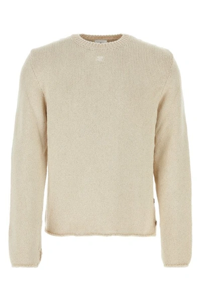 Shop Courrèges Courreges Man Sand Cotton Blend Sweater In Brown