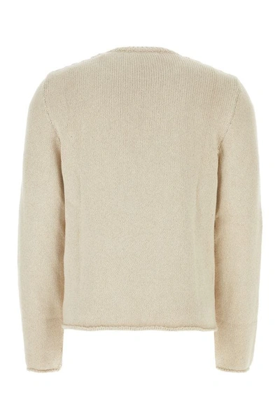 Shop Courrèges Courreges Man Sand Cotton Blend Sweater In Brown