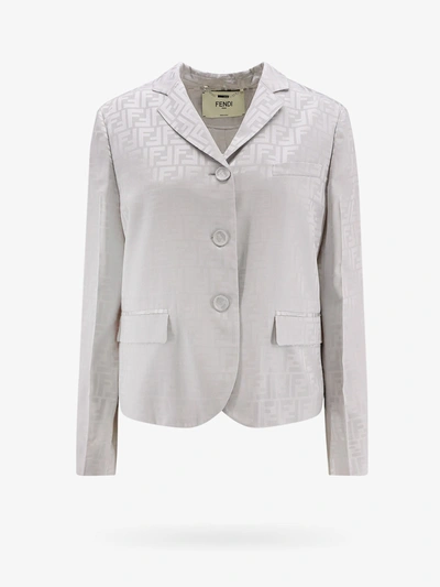Shop Fendi Woman Blazer Woman Grey Blazers E Vests In Gray