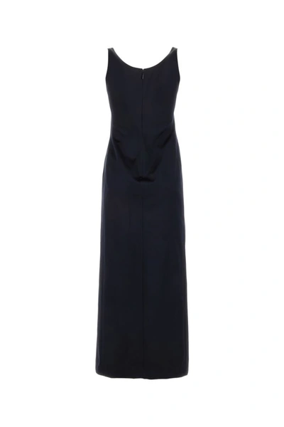 Shop Fendi Woman Midnight Blue Satin Dress