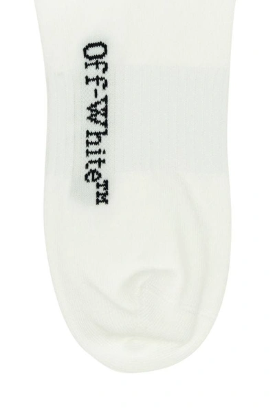 Shop Off-white Off White Man White Stretch Cotton Blend Socks