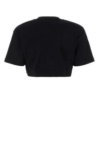 Shop Off-white Off White Woman Black Stretch Cotton T-shirt