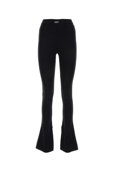 Shop Off-white Off White Woman Black Stretch Nylon Leggings