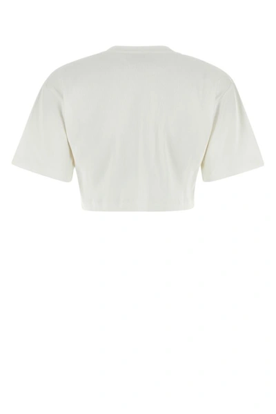 Shop Off-white Off White Woman White Stretch Cotton T-shirt