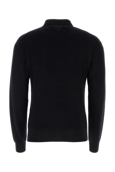 Shop Prada Man Black Cashmere Blend Polo Shirt