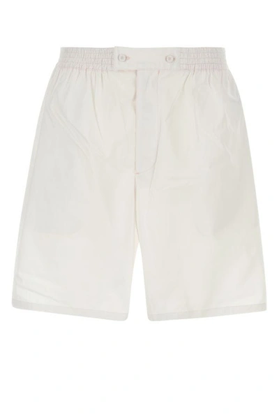 Shop Prada Man Light Pink Cotton Bermuda Shorts