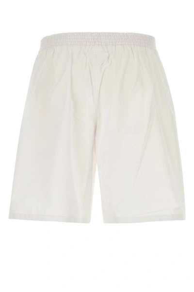 Shop Prada Man Light Pink Cotton Bermuda Shorts