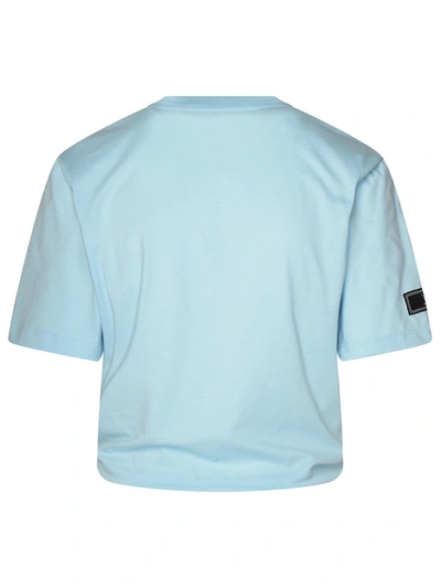 Shop Versace Light Blue Cotton T-shirt Woman