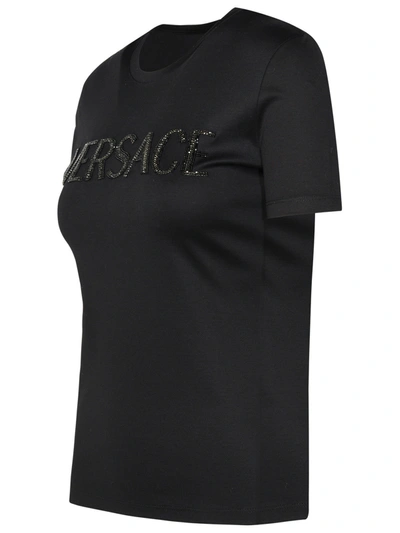 Shop Versace Black Cotton T-shirt Woman