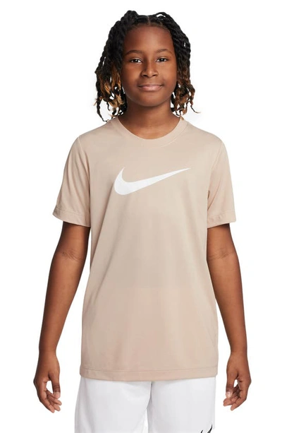 Shop Nike Kids' Dri-fit Legend T-shirt In Sanddrift