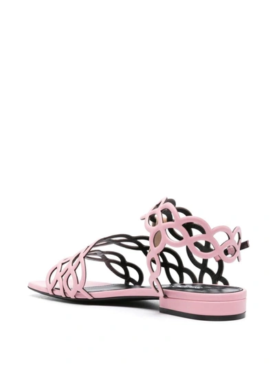 Sergio Rossi Spiral Square Strappy Sandals In Light Pink