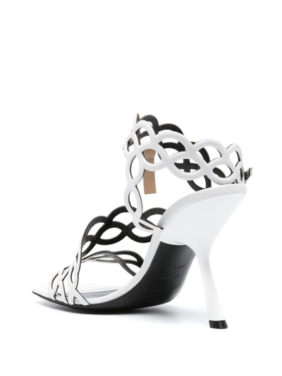 Sergio Rossi Square-headed High-heeled Sandals In White
